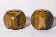 BABY MANGO WOOD DICE TEA LIGHT HOLDER - {{ ecool-designs }}