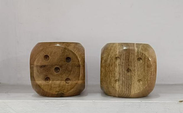 long wooden tea light holder