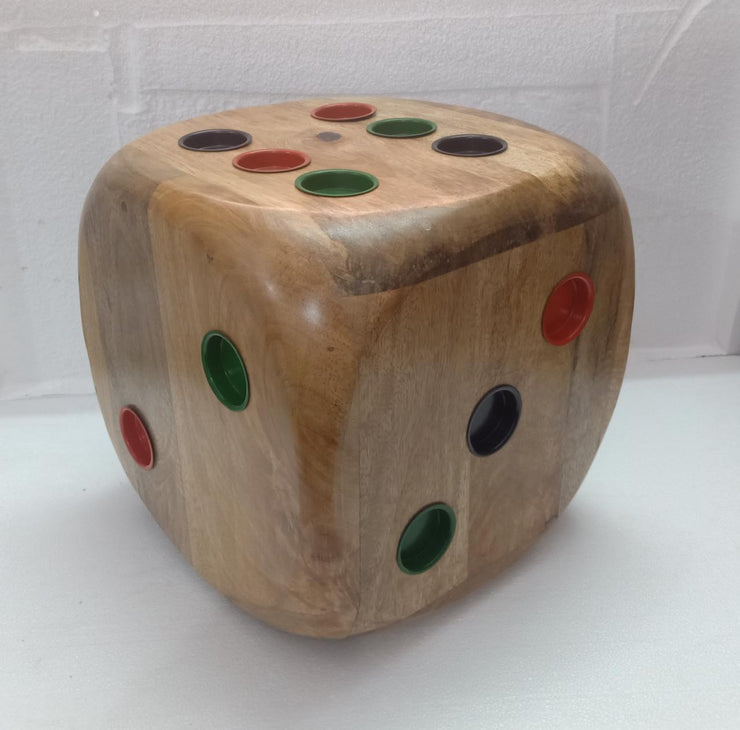 LARGE MANGO WOOD DICE TEA LIGHT  HOLDER - {{ ecool-designs }}