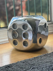 LARGE RECYCLED ALUMINIUM DICE TEA LIGHT HOLDER - {{ ecool-designs }}