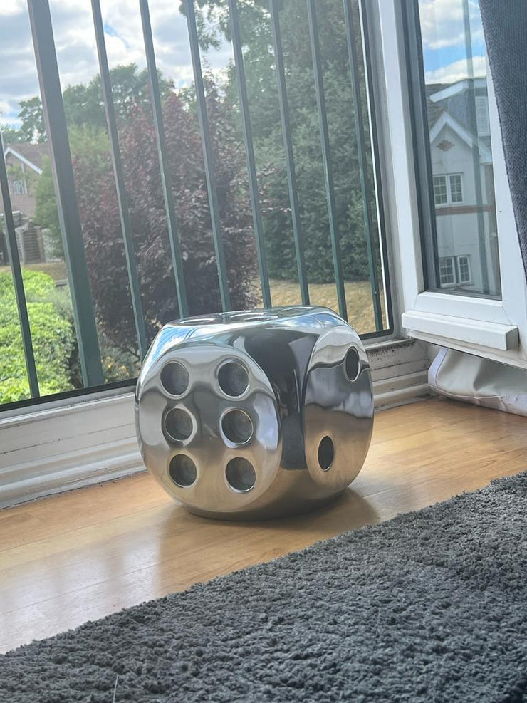 LARGE RECYCLED ALUMINIUM DICE TEA LIGHT HOLDER - {{ ecool-designs }}