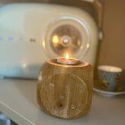 BABY MANGO WOOD DICE TEA LIGHT HOLDER - {{ ecool-designs }}