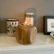 BABY MANGO WOOD DICE TEA LIGHT HOLDER - {{ ecool-designs }}