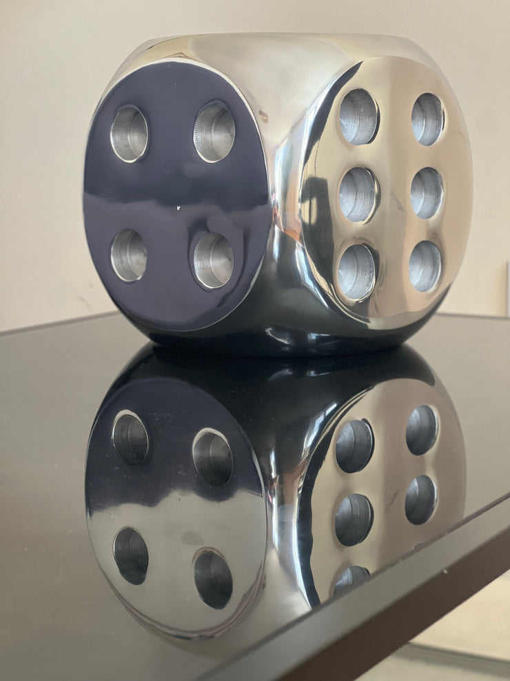 LARGE RECYCLED ALUMINIUM DICE TEA LIGHT HOLDER - {{ ecool-designs }}