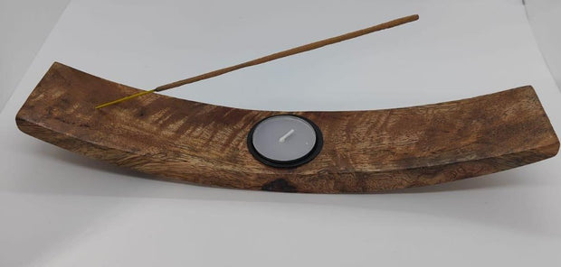 Wooden tea light Incense stick Holder