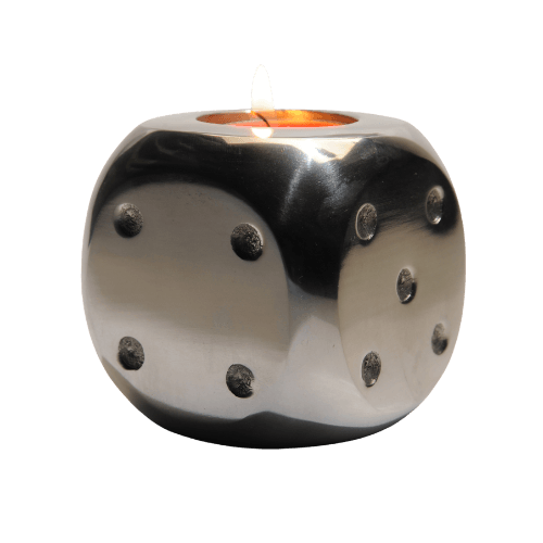 BABY RECYCLED ALUMINIUM DICE TEA LIGHT AND INCENSE HOLDER - {{ ecool-designs }}